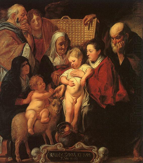 Jacob Jordaens The Holy Family with St.Anne, the Young Baptist and his Parents china oil painting image